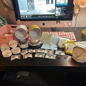 HUGE Ring Bomb Party Lot Sterling Silver Crystal Stacks Necklaces Earrings